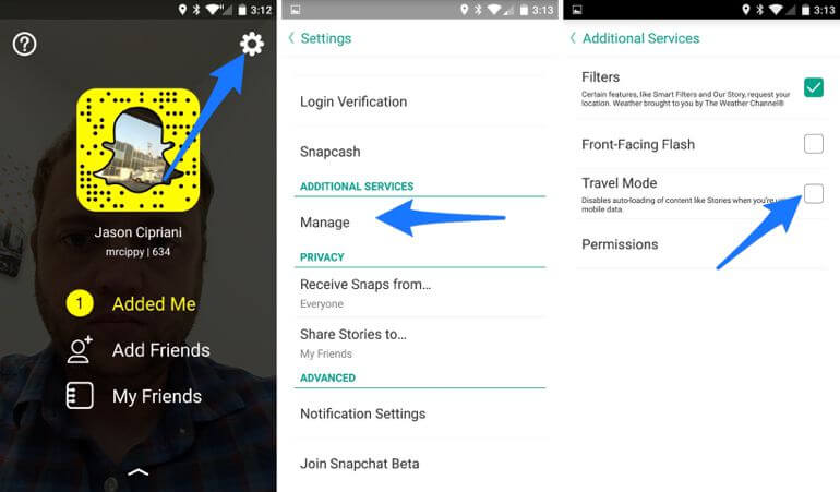 How Travel Mode! Save Data While Using Snapchat