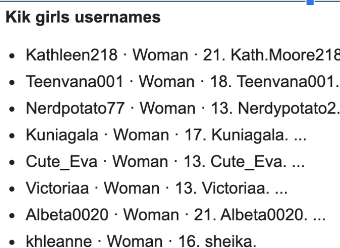 Kik usernames
