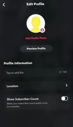 snapchat-bio-settings